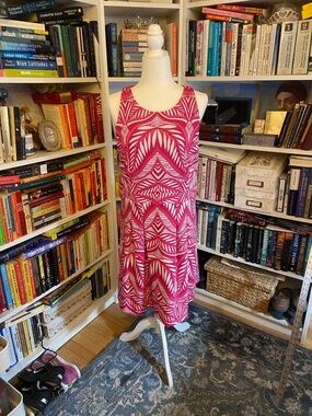NWT INC International Concepts Pink and White Floral Party Dress - Size XL